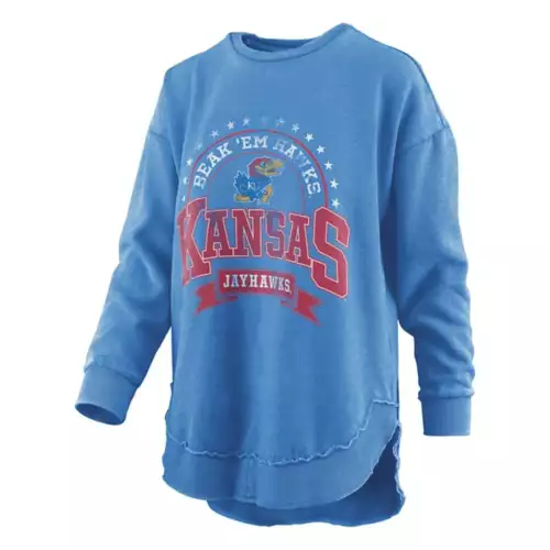 Pressbox Women's Kansas Jayhawks Captain Crewneck Sweatshirt 3 Pressbox Women's Kansas Jayhawks Captain Crewneck Sweatshirt